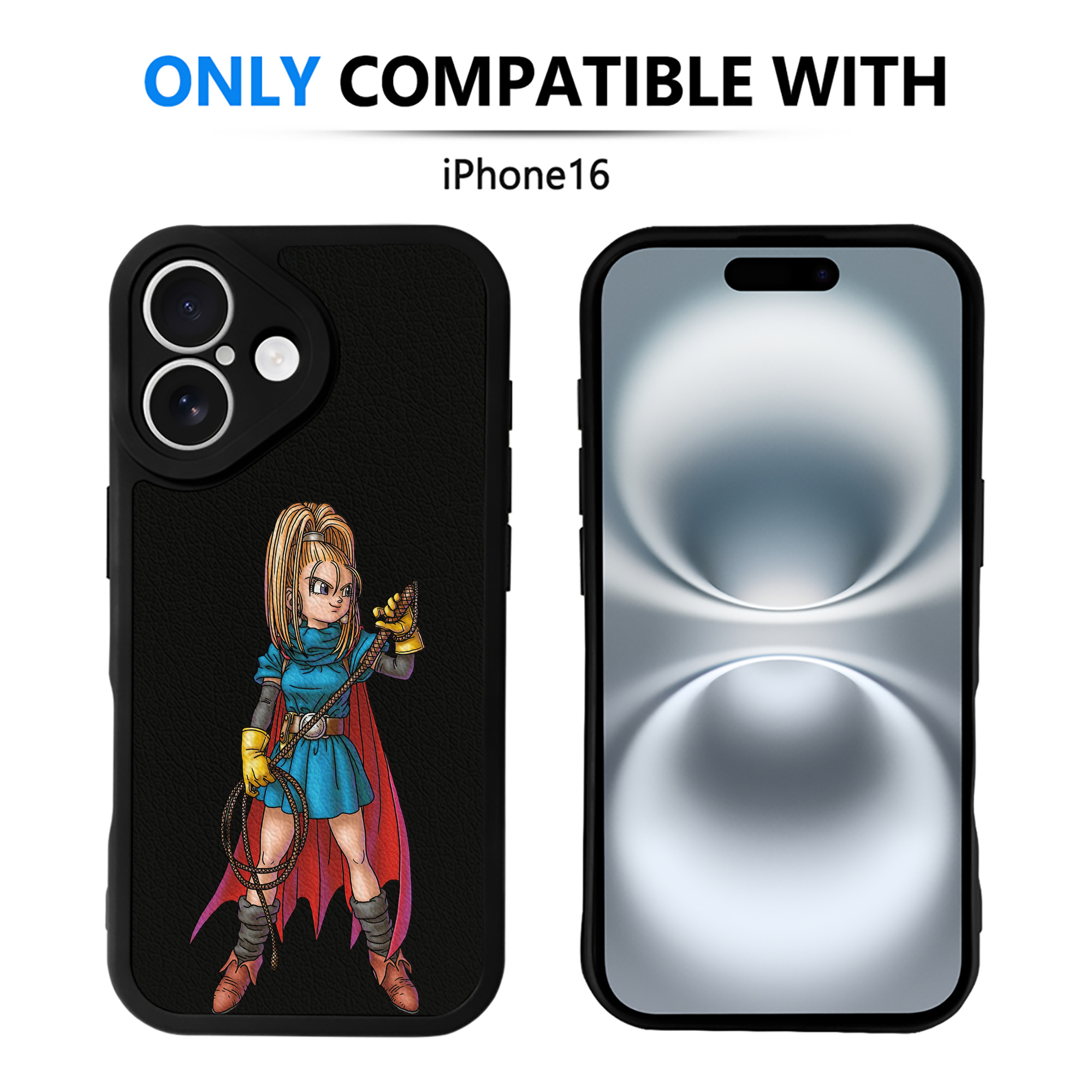 （画像用） ドラゴンクエスト Doragon Kuesuto Dragon Quest 【iPhone 16シリーズ対応】シリコンスマホケース（レザー調） 材質：シリコン